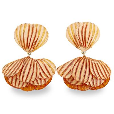 【WEB限定】フランス製花びらモチーフロングイヤリング/3180179