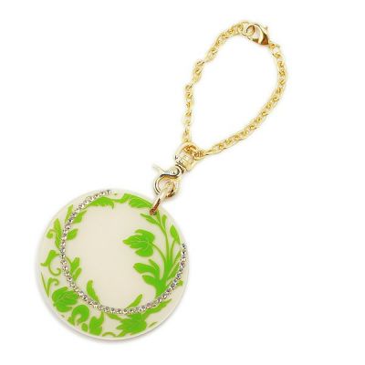 【美品】ABISTE ゴールドストライプ模様リング 15号 PREMIO by ABISTE】ラウンドアクリルスライドミラー/2220226