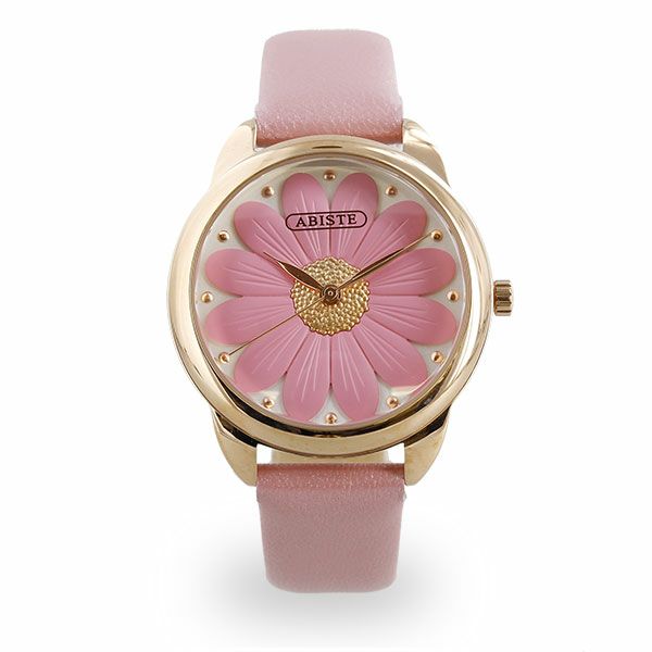 【新品箱付き】アビステ ABISTE パヴェオーバルフェイス腕時計 ピンク オーバルフェイスクリスタルガラスメタル腕時計/9200005| アビステ