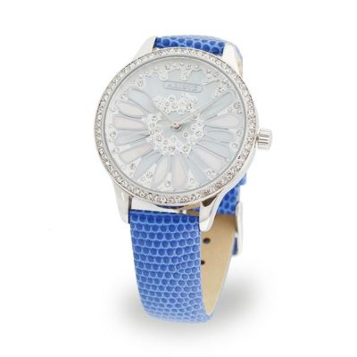 ラウンドフェイスチェコクリスタルガラスベルト腕時計/9160042