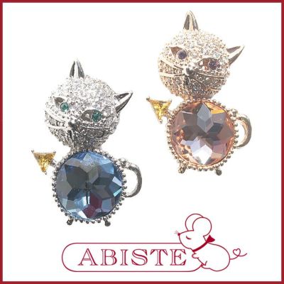 クリスタルガラス猫ブローチ/5020004| アビステ/ABISTE公式通販 