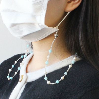 ABISTE メガネチェーン ピンク シルバー ABISTE メガネチェーン ピンク シルバー