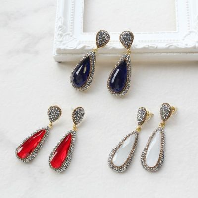 ドロップモチーフ天然石ピアス/3230021-