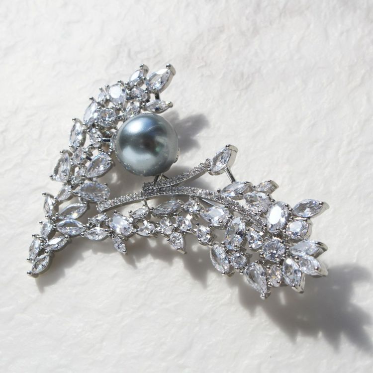 キュービックジルコニア×パールリーフブローチ| アビステ/ABISTE公式