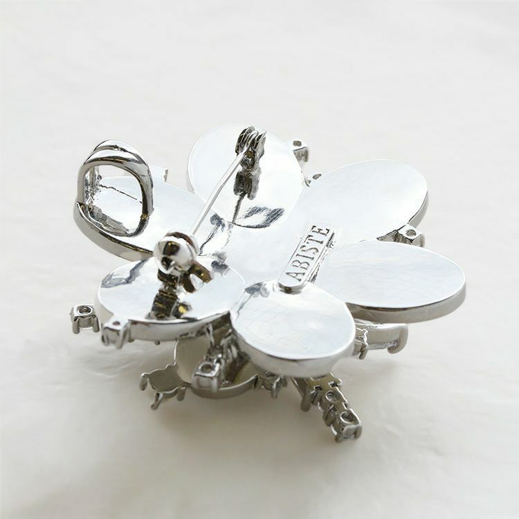 FLEUR DE NEIGE demi-parure】2wayブローチネックレス＆イヤリング