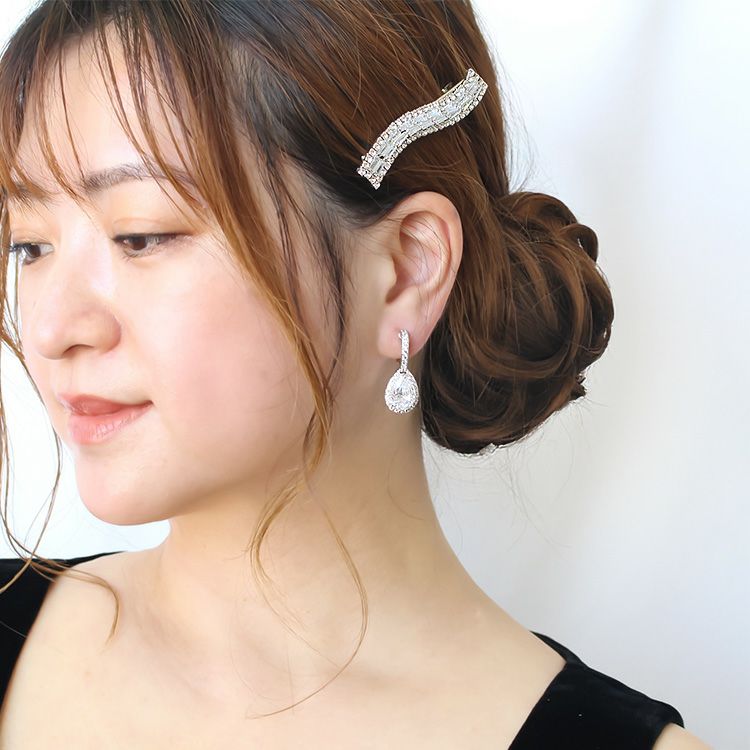 キュービックジルコニアビジューヘアクリップ詳細情報｜アクセサリー