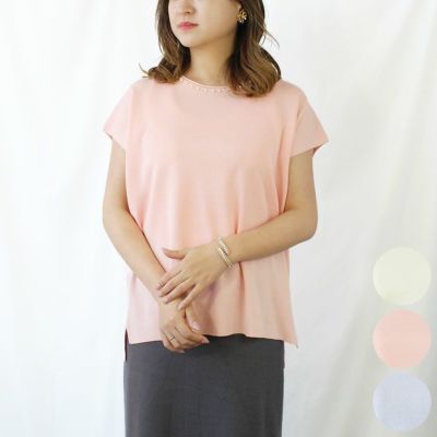 ラウンドネックパールプルオーバー