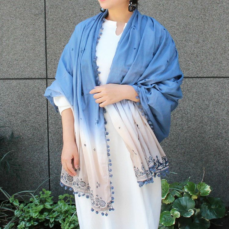 インド製綿100％大判ストール