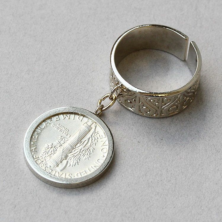 アメリカ10セントマーキュリーダイムコインリング詳細情報