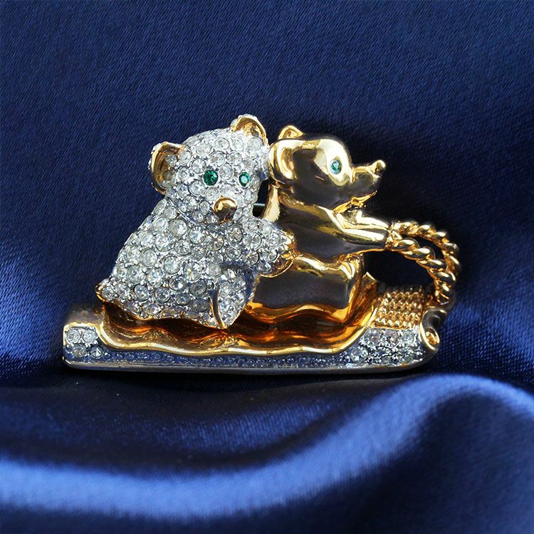 アルファジュエリー】ヴィンテージイギリス製スレッドベアモチーフ